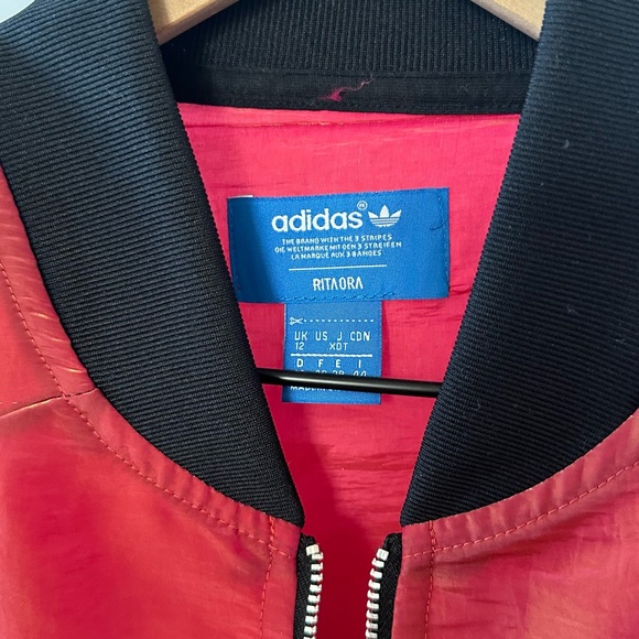 RARE FIND! ADIDAS X RITA ORA Shape Shifter Red Windbreaker Jacket Holographic/ M - Picture 6 of 11
